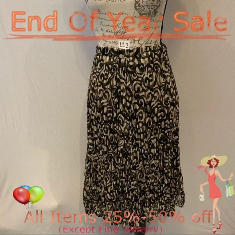 EUC- Chico’s pleated midi skirt